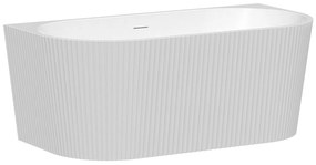 Wanna wolnostojąca przyścienna ryflowana - 250 l - 170,5 x 80 x 58,5 cm - Biały z połyskiem - Akryl - ZELINA