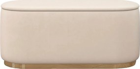 Beżowy owalny puf ze schowkiem Dancan SCARLETT/110 cm