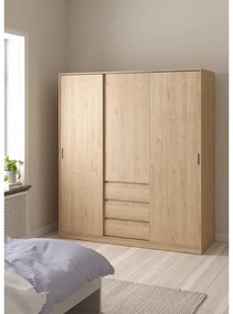 Szafa w dekorze dębu z drzwiami przesuwnymi w naturalnym kolorze 177x200x60 cm Naia – Tvilum