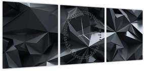 Obraz - Abstrakcja geometryczna (z zegarem) (90x30 cm)