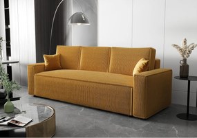 BEDANTE Sofa AMBRO Poso 01 z funkcją spania, odcień piaskowy, sofa z pojemnikiem, skrzynia na pościel, kanapa do salonu, kanapa, sofa, sofa z funkcją spania