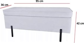 Elegancka tapicerowana pufa Tanis z pojemnikiem w stylu glamour na nogach