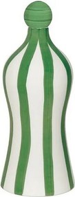 Lido - Ceramiczna butelka w paski w kolorze szafranowo-zielonym