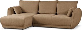 Narożnik lewy Loren z funkcją spania 255x165x91 cm – tkanina Raven 34 jasno brązowa