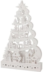 Świąteczna choinka świecąca, 45 x 6 x 27 cm, 15 diod LED, drewno