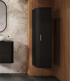 ELEGANCE Szafka wisząca słupek łazienkowy ryfle 31,5 x 35,5 x 139 cm czarny