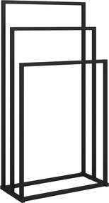 HOMCOM Stojak na ręczniki stojący z 3 drążkami, drabinka ze stali 45 x 21,5 x 85 cm