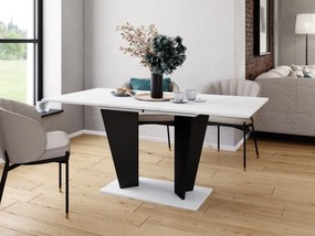 Rozkładany stół do jadalni Violan II R biało/czarny mat