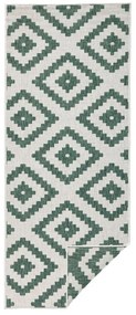 Zielono-kremowy chodnik dwustronny odpowiedni na zewnątrz NORTHRUGS Malta, 80x345 cm