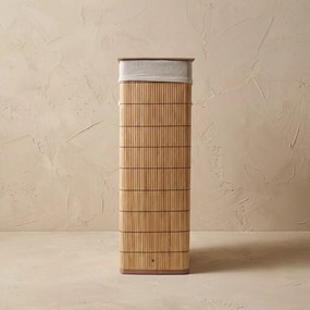 Kosz na pranie bambusowy, 40 x 19 x 57 cm