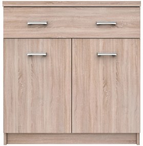 Komoda Dwudrzwiowa z Szufladą Drewniana do Salonu ELEGO 80 cm Dąb sonoma Nowoczesna