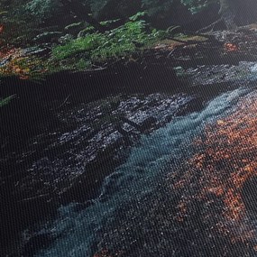 Obraz górskiej rzeki (z zegarem) (90x30 cm)