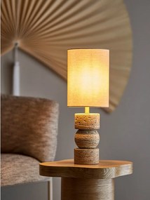 Kamienna lampa stołowa w naturalnym kolorze z tekstylnym kloszem (wysokość 53 cm) Marci – Bloomingville
