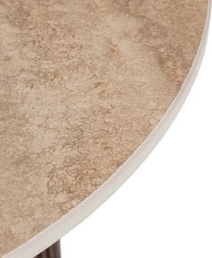Stolik Kawowy CARTAGENA 80 cm Trawertyn/Orzech Nowoczesny