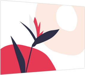 Obraz na szkle - Różowa abstrakcja kwiatowa N⁰1 (70x50 cm)