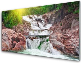 Szkło do Kuchni na Ścianę Potęga Naturalnego Wodospadu