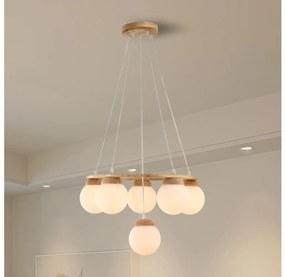Brilagi - Żyrandol na lince VISBY WOOD 6xE27/60W/230V śr. 58 cm kauczukowiec