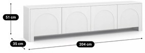 Szafka RTV do Salonu ANSA 204 cm Biała Czterodrzwiowa Nowoczesna