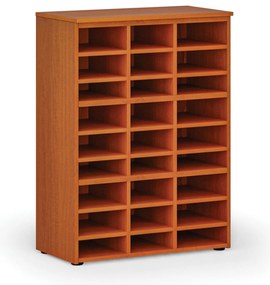 Regał sortujący PRIMO WOOD, 800 x 420 x 1087 mm, 27 przegród, czereśnia