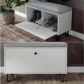 Ławka na buty biały 80x35.1x46 siri