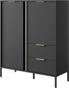 Komoda wysoka do salonu sypialni, antracyt, 103,3 x 39,5 x 123,4 cm