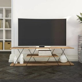 Szafka pod TV w dekorze orzecha 120x33 cm Canaz – Kalune Design