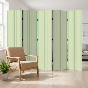 Parawan pokojowy 5-częściowy 225x172 Dwustronny dekoracyjny minimalistyczny Miętowe Pionowe Pasy