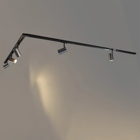 Nowoczesny system oświetlenia szynowego z 5 reflektorami w kolorze ciemnoszarego metalu - Iconic Jeana