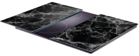 Szklane płyty ochronne MARBLE BLACK na kuchenkę – 2 sztuki, ZELLER