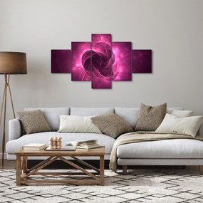 Obraz nowoczesnej różowej abstrakcji (125x70 cm)