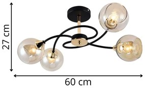Nowoczesny czarno-złoty żyrandol - A230-Weko