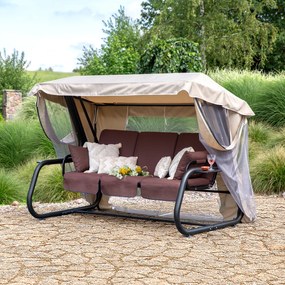 Huśtawka ogrodowa z moskitierą Venezia Lux Black Edition H047-04PB PATIO