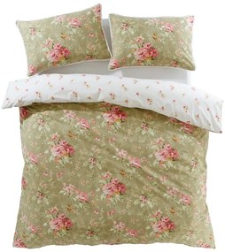 Biało-zielona pościel dwuosobowa 230x220 cm Penelope Floral – Catherine Lansfield