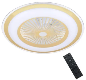 Brilagi - LED Oświetlenie ściemnialne z wentylatorem RONDA LED/48W/230V złote + pilot