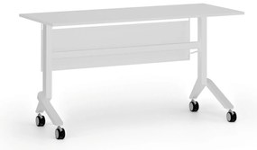 Mobilny stół PRIMO MOVE, 140x60 cm, biała podstawa, biały
