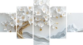 Obraz – Eleganckie drzewo życia 3D (125x70 cm)
