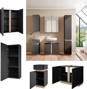 Zestaw mebli łazienkowych antracyt 70x34x55 gloria