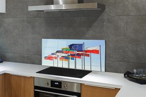Panel szklany do Kuchni Morze Narodowych Flag