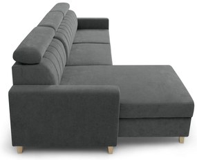 Narożnik Vario z funkcją spania uniwersalny prawo/lewostronny - szary szenil Wind 89