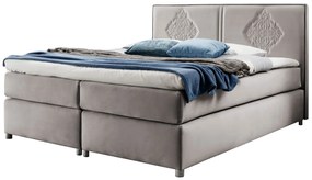 Jasnoszare łóżko kontynentalne boho 5 rozmiarów G1-F59