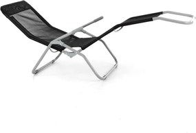 Zestaw ogrodowy 2 x leżak z czarną tkaniną - składany