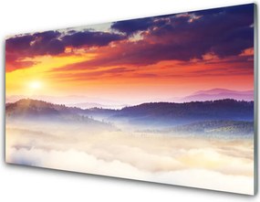 Panel Szklany Górski Szczyt W Blasku Słońca