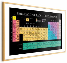 Plakat Tablica Mendelejewa 90x60 cm z ramą złotą z marginesem ARTGEIST B