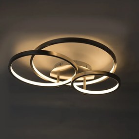 Nowoczesna lampa sufitowa stalowa z wbudowanym LED i ściemniaczem - Rondas