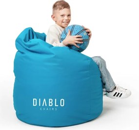 Dziecięca pufa gamingowa z granulatem Diablo Chairs, niebieska