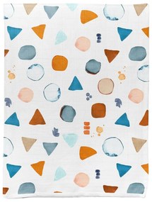 Biały koc dziecięcy muślinowy 75x100 cm Geo – Mijolnir