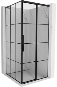 Mexen Rox L kabina prysznicowa rozsuwana prawa 95 x 95 cm, czarna kratka , czarna - 8C2L-095-095-70-77-P