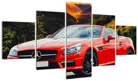 Obraz - czerwony Mercedes (125x70 cm)