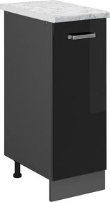 Szafka apteczna czarny wysoki połysk 30x60x81.6 r-line