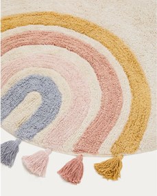 Bawełniany dywan dziecięcy odpowiedni do prania/tkany ręcznie w kolorze kości słoniowej ø100 cm Tadea – Kave Home